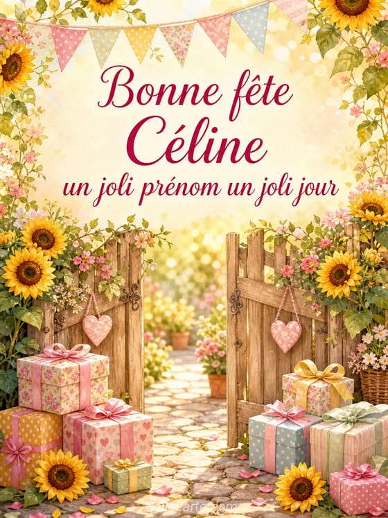Carte bonne fête Céline