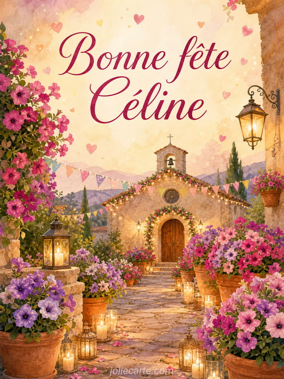 Carte bonne fête Céline