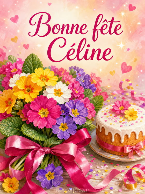 Carte bonne fête Céline