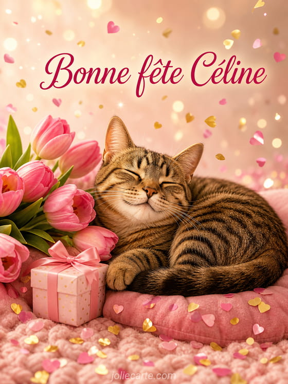 Carte bonne fête Céline
