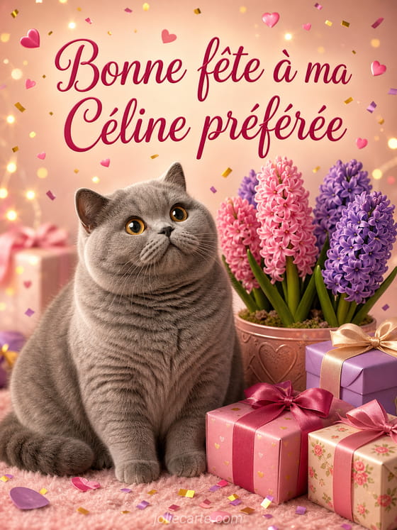 Carte bonne fête Céline