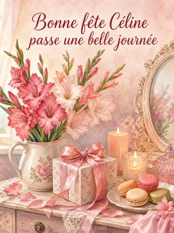 Carte bonne fête Céline