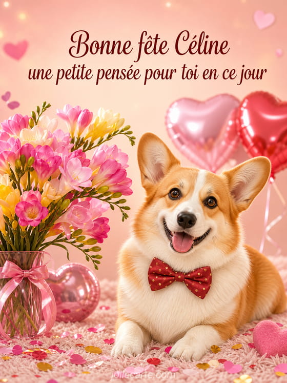 Carte bonne fête Céline