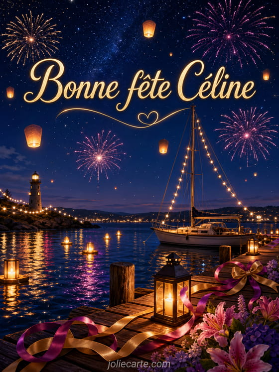 Carte bonne fête Céline