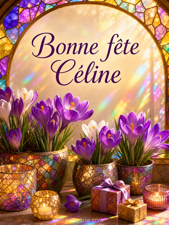 Carte bonne fête Céline