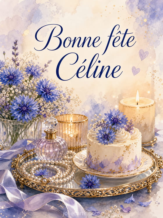 Carte bonne fête Céline
