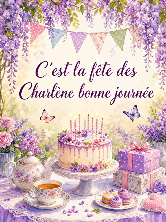 Carte bonne fête Charlène