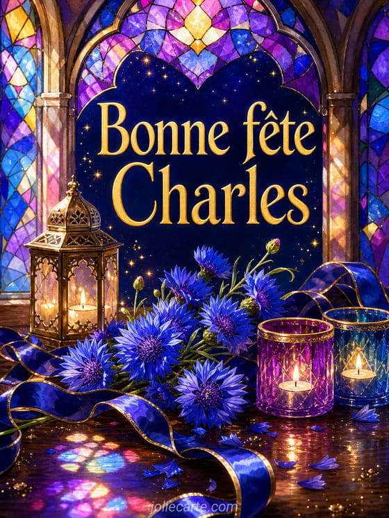 Carte bonne fête Charles