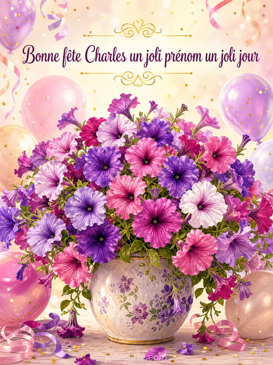 Carte bonne fête Charles
