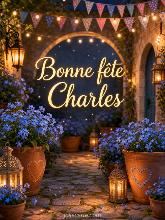 Carte bonne fête Charles