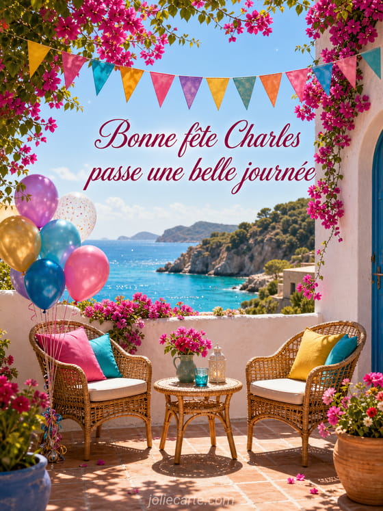 Carte bonne fête Charles