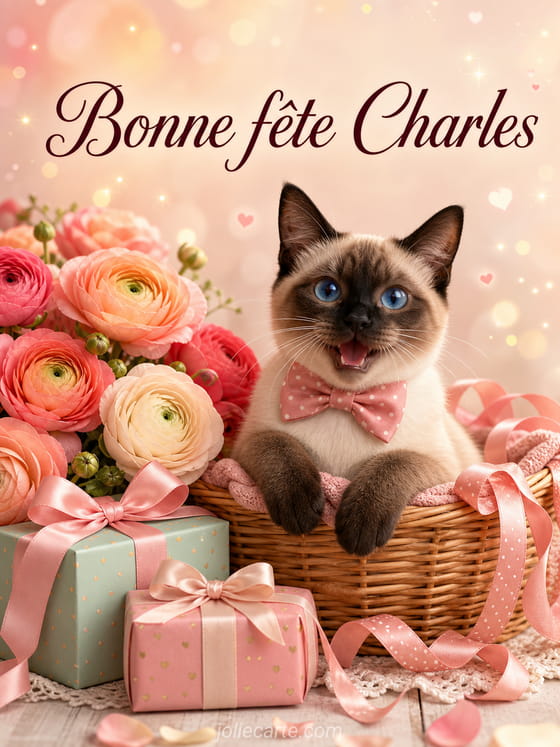 Carte bonne fête Charles