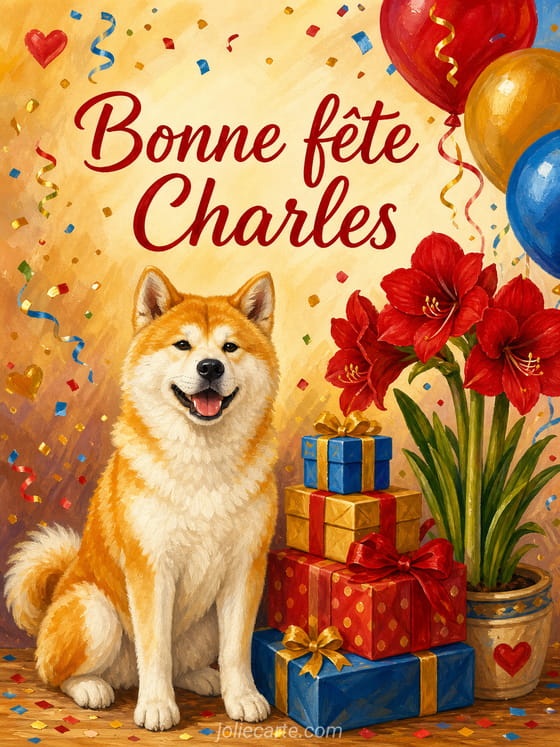 Carte bonne fête Charles