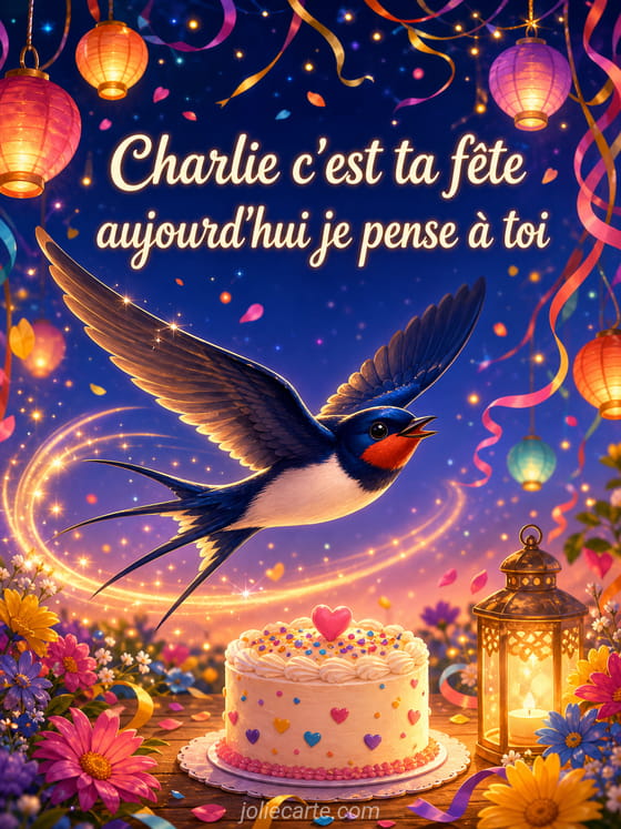 Carte bonne fĂȘte Charlie