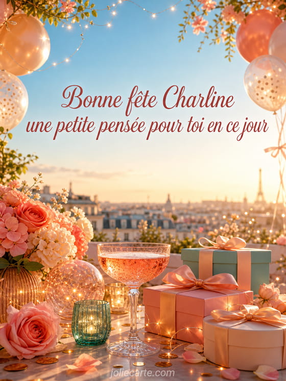 Carte bonne fĂȘte Charline