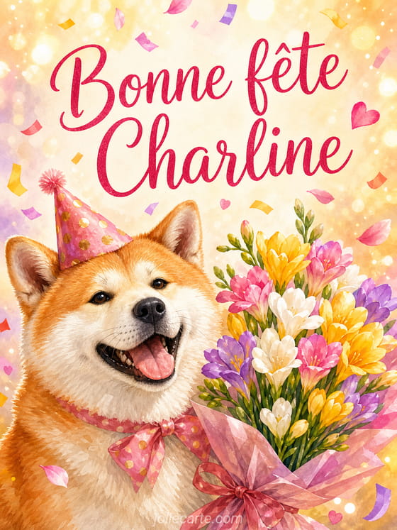 Carte bonne fête Charline