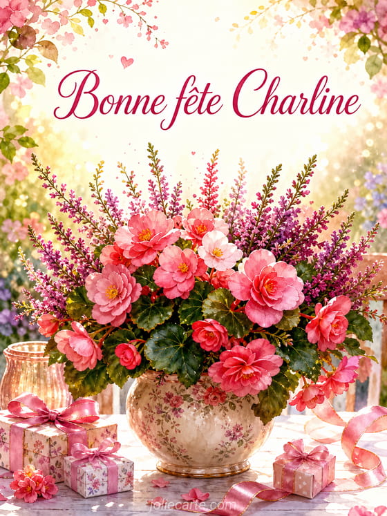 Carte bonne fête Charline