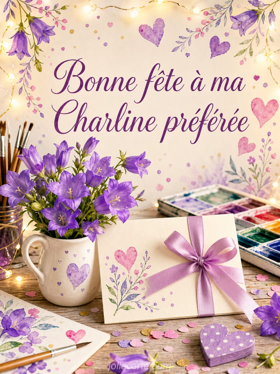 Carte bonne fête Charline