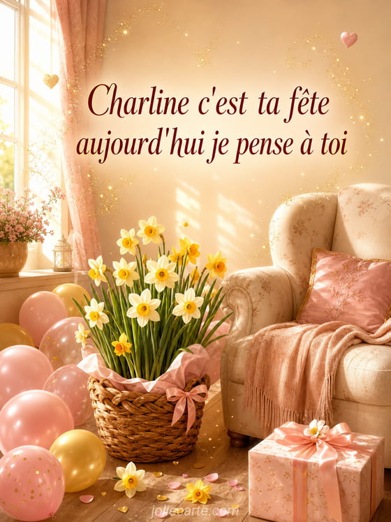 Carte bonne fête Charline