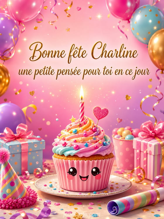Carte bonne fête Charline