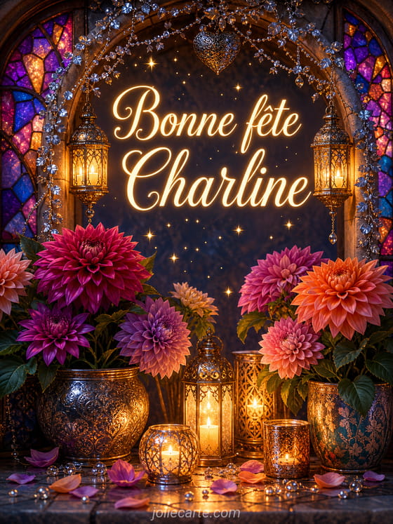 Carte bonne fête Charline