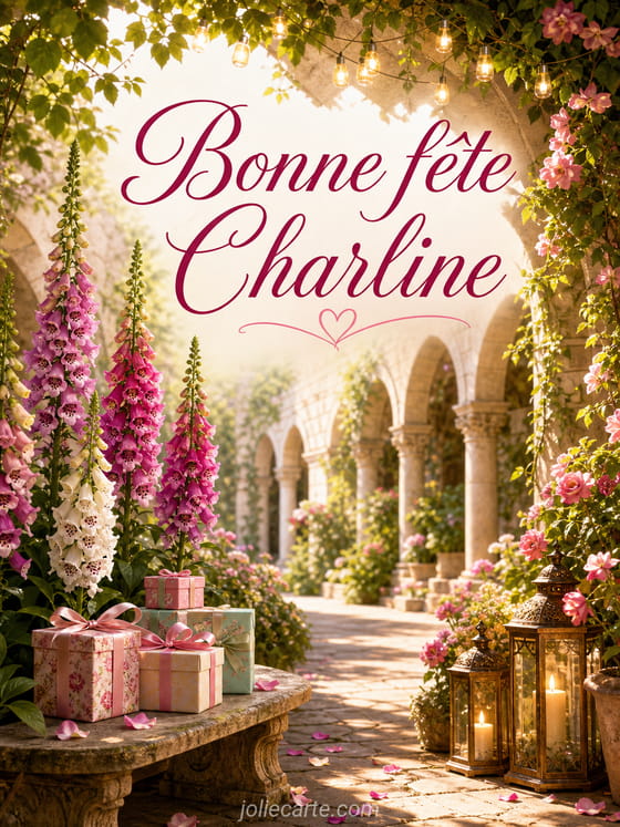 Carte bonne fête Charline