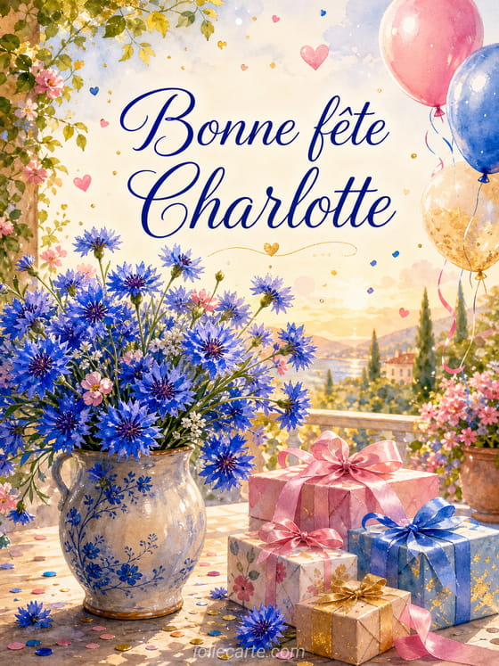 Carte bonne fĂȘte Charlotte