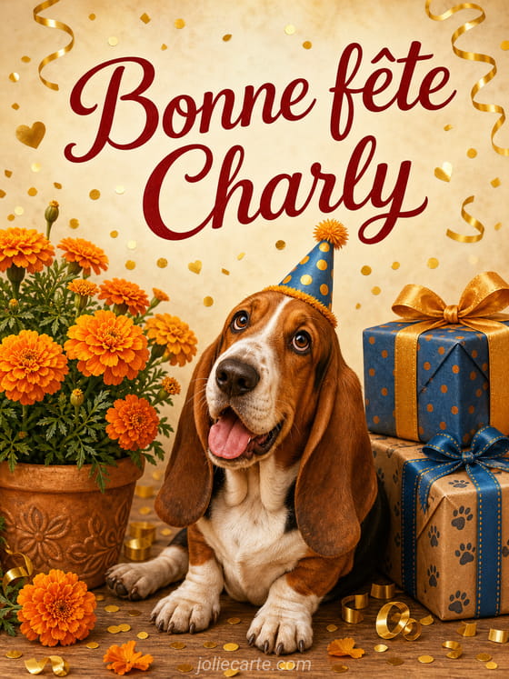 Carte bonne fête Charly