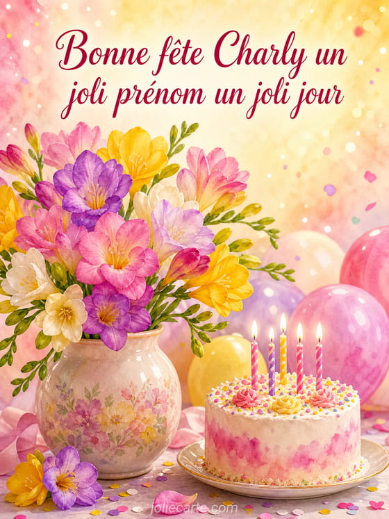 Carte bonne fête Charly