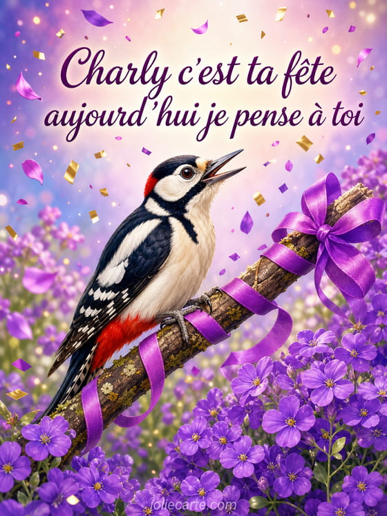 Carte bonne fête Charly