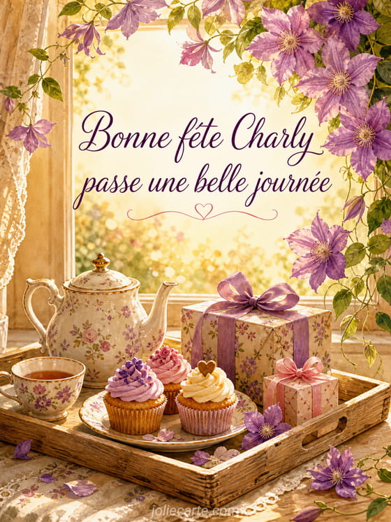 Carte bonne fête Charly