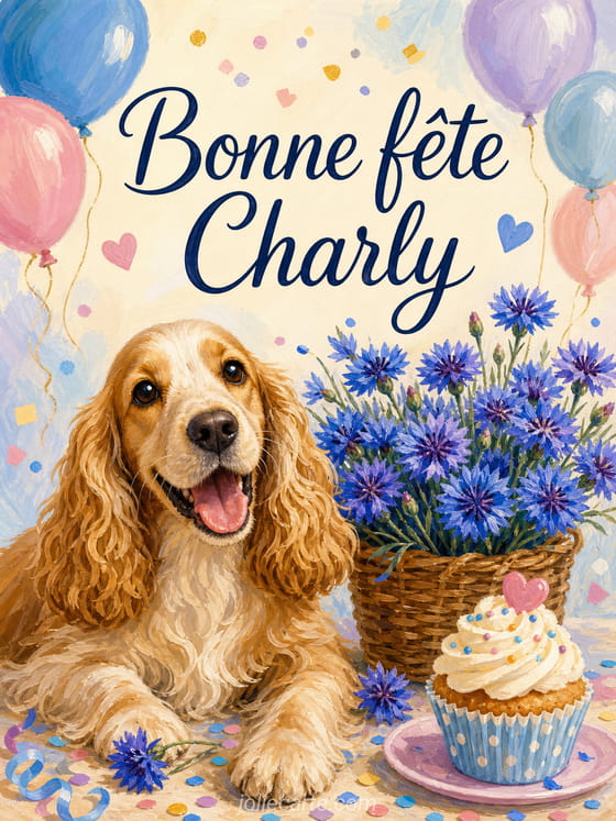 Carte bonne fête Charly