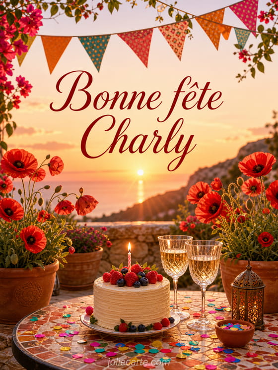 Carte bonne fête Charly