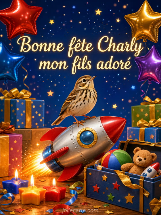 Carte bonne fête Charly