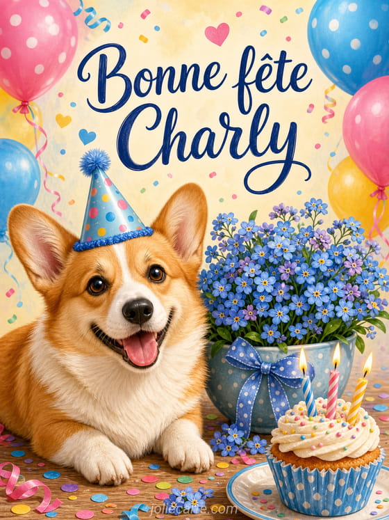 Carte bonne fête Charly