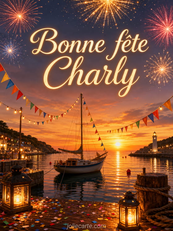 Carte bonne fête Charly