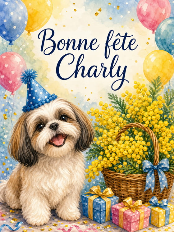 Carte bonne fête Charly