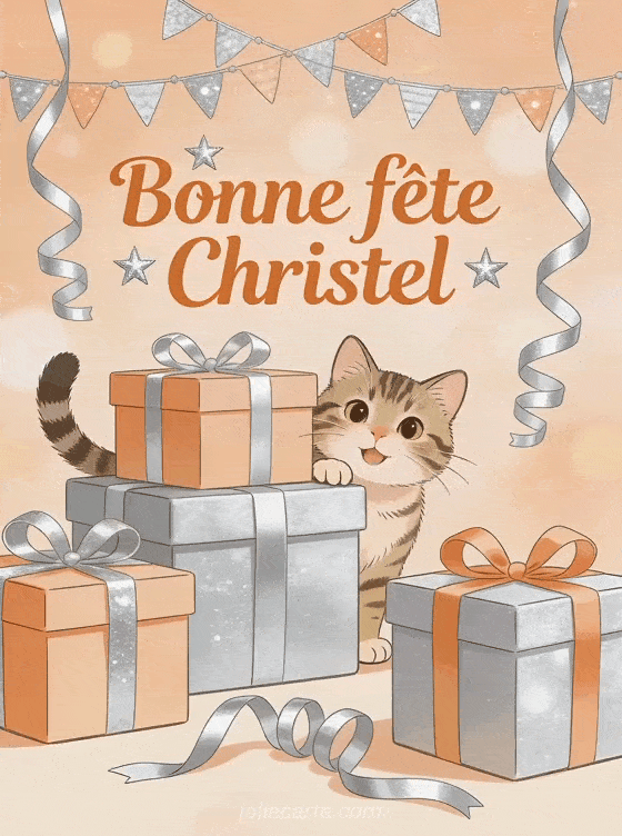 Bonne fête Christel - Bonne fete christel chat