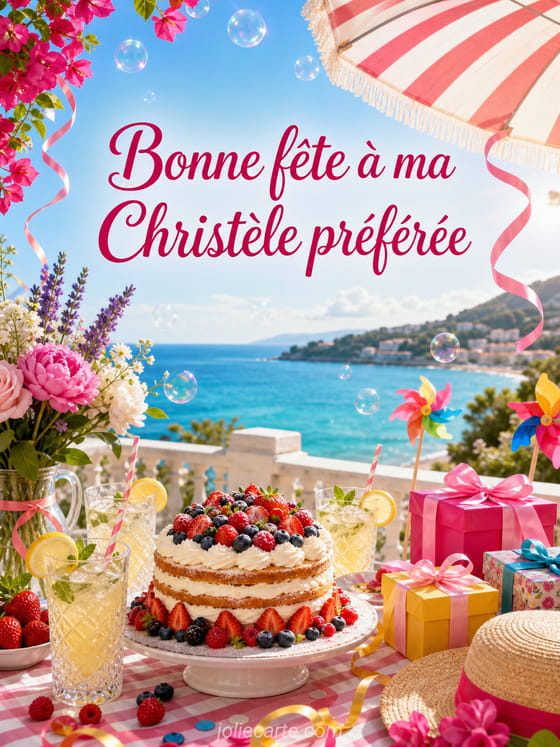 Carte bonne fĂȘte ChristĂšle