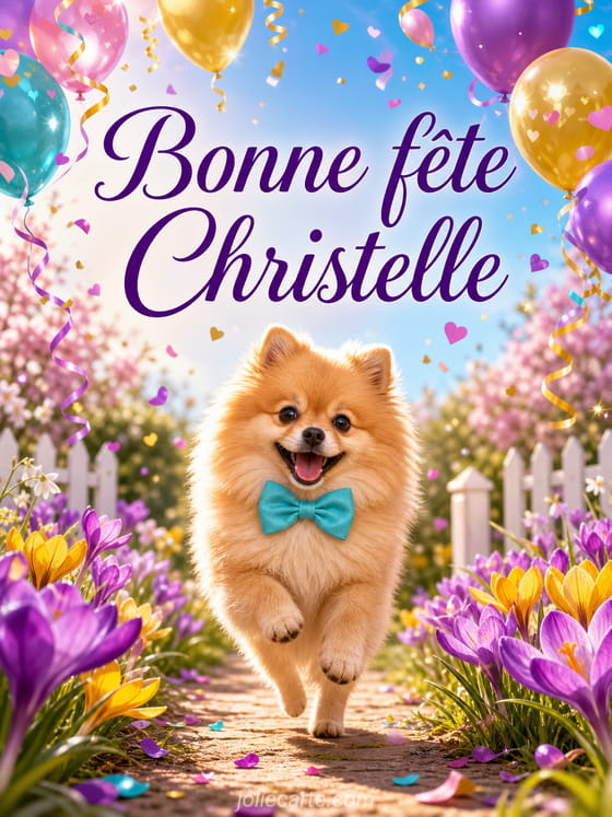 Carte bonne fête Christelle