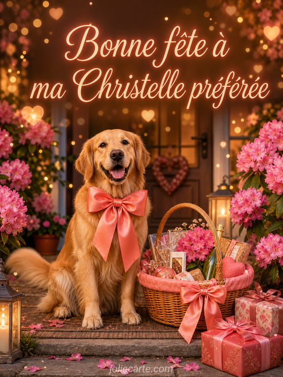 Carte bonne fête Christelle