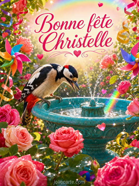 Carte bonne fête Christelle