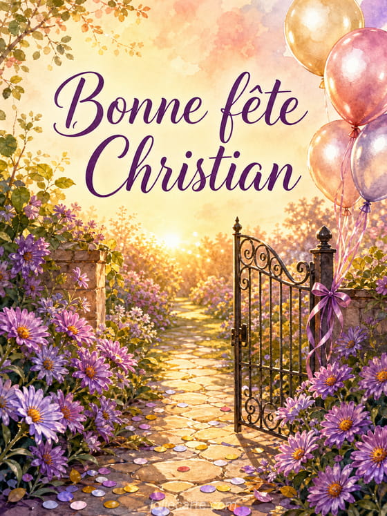 Carte bonne fête Christian