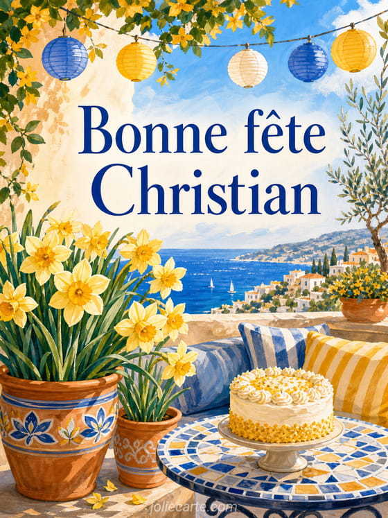 Carte bonne fête Christian
