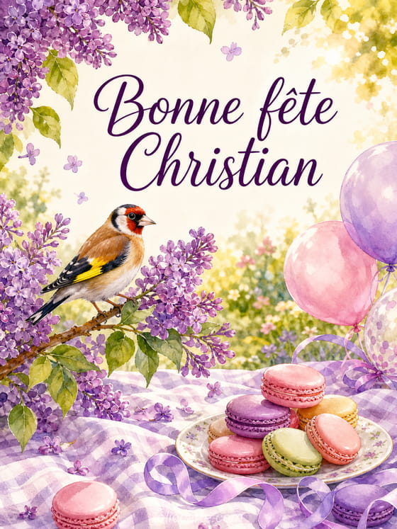 Carte bonne fête Christian
