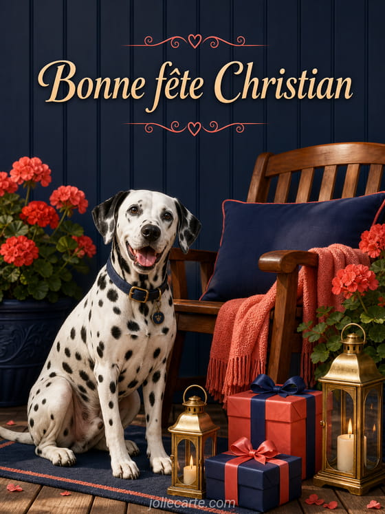 Carte bonne fête Christian