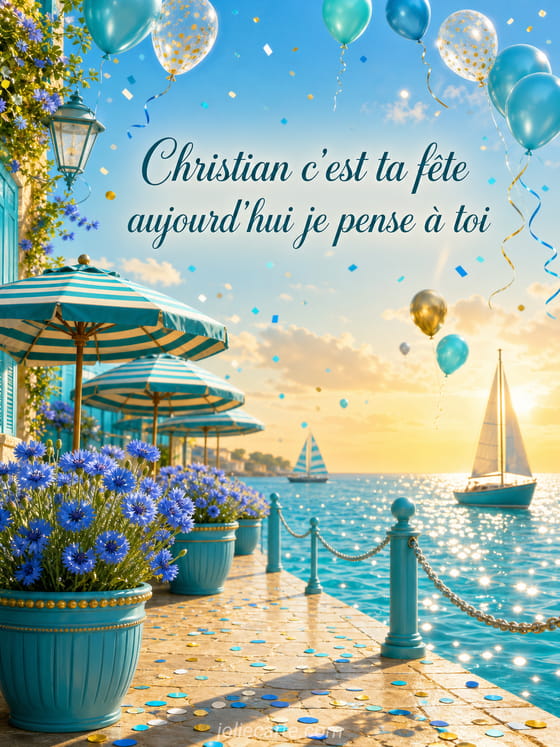 Carte bonne fête Christian