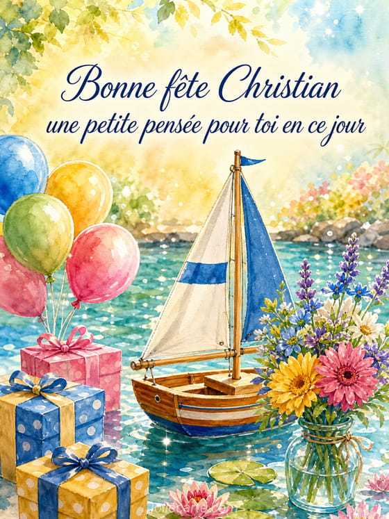 Carte bonne fête Christian