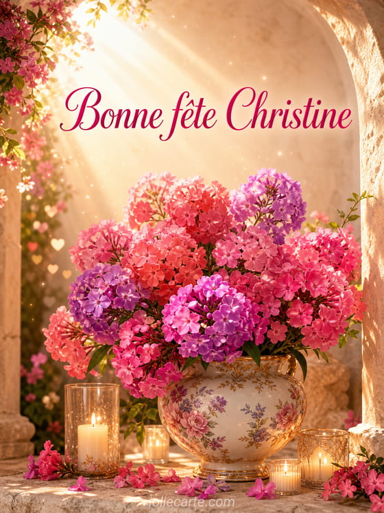 Carte bonne fête Christine