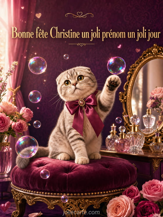 Carte bonne fête Christine